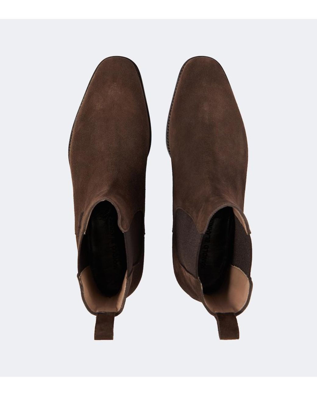 Manolo Blahnik Brown Delsa Suede Chelsea Boot for men