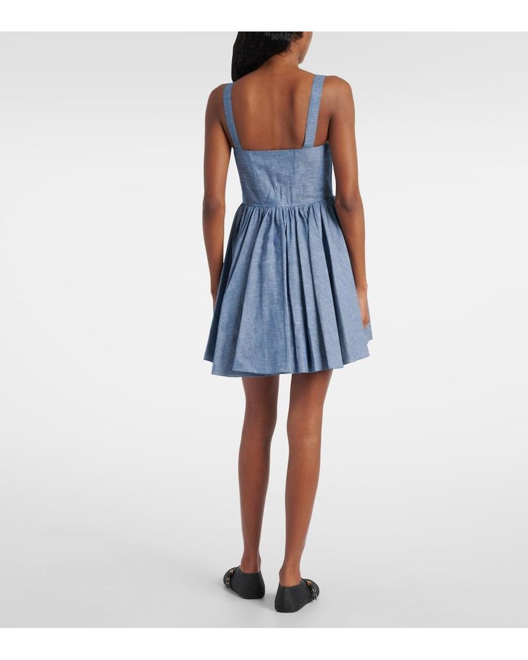 Alaïa Blue Chambray Bustier Dress