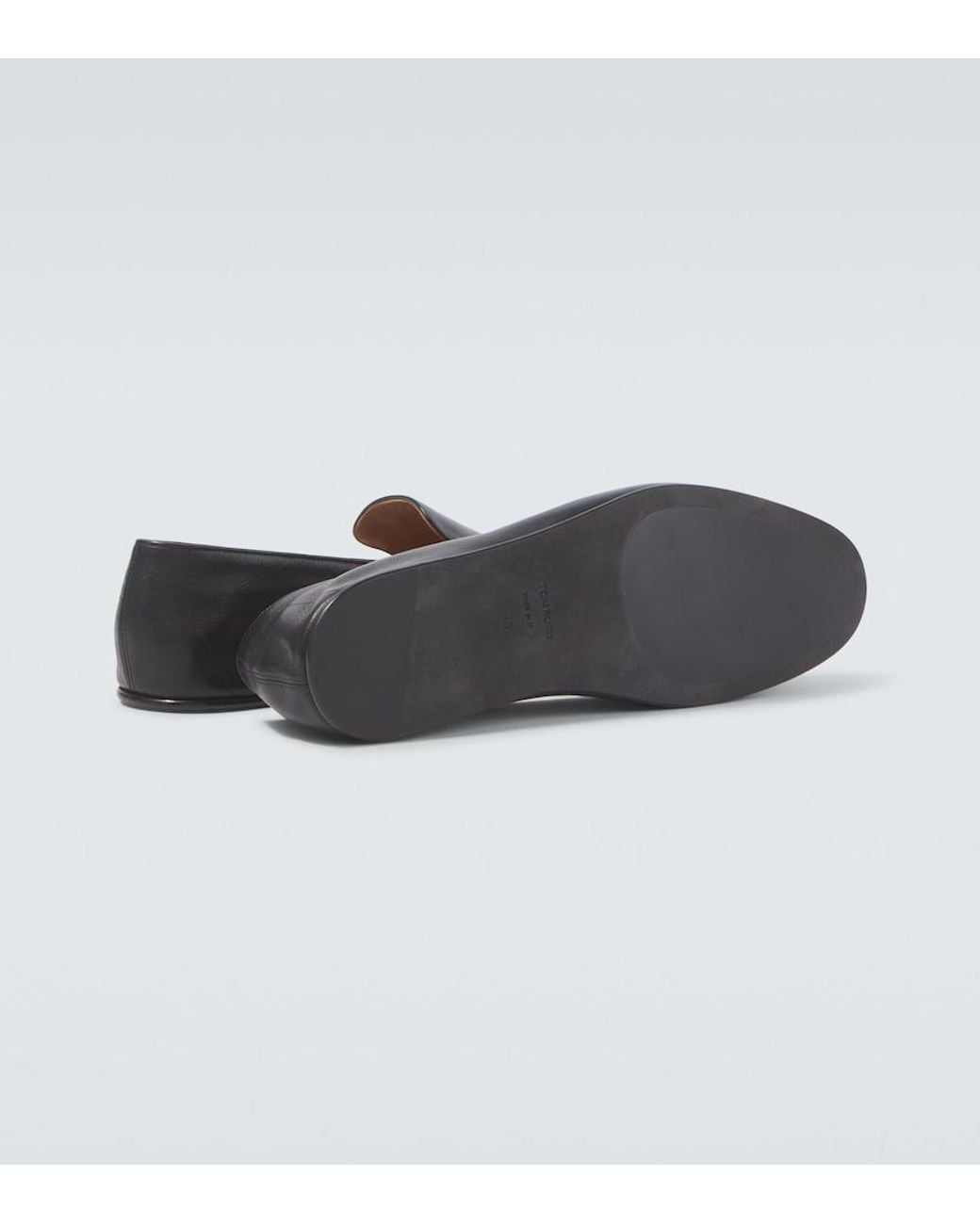 Tom Ford Gray Leo Leather Loafers for men