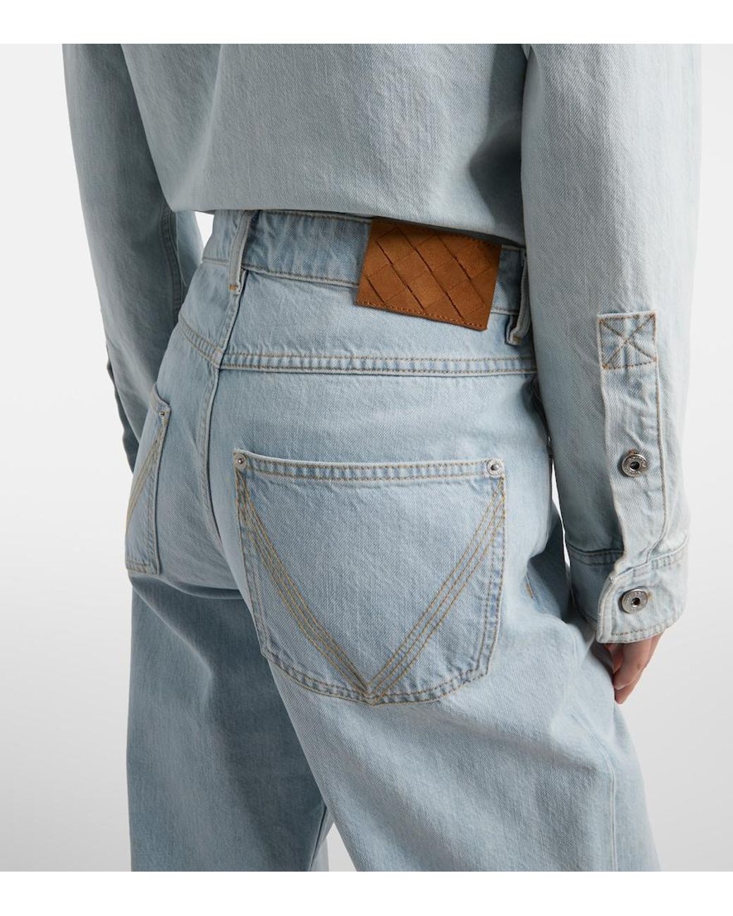 Bottega Veneta Blue Mid-Rise Straight Jeans