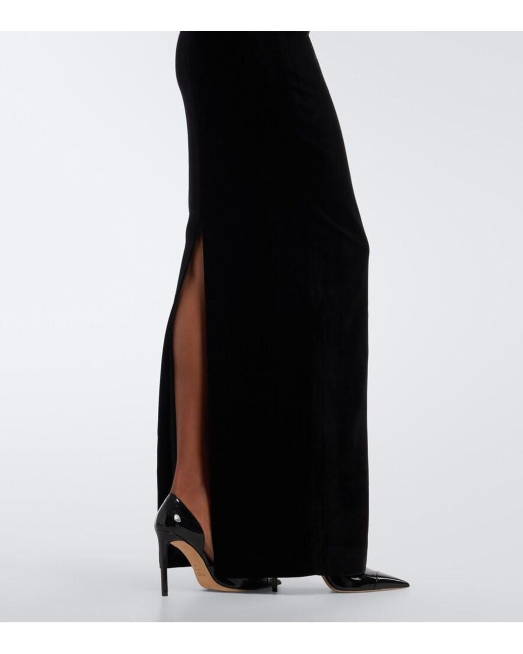 Roland Mouret Black Embellished Halterneck Velvet Gown