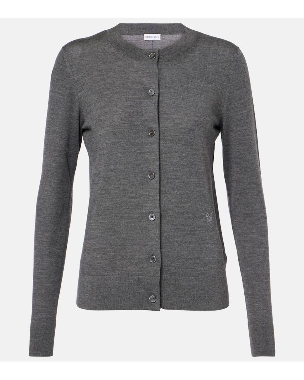 Burberry Gray Wool Cardigan