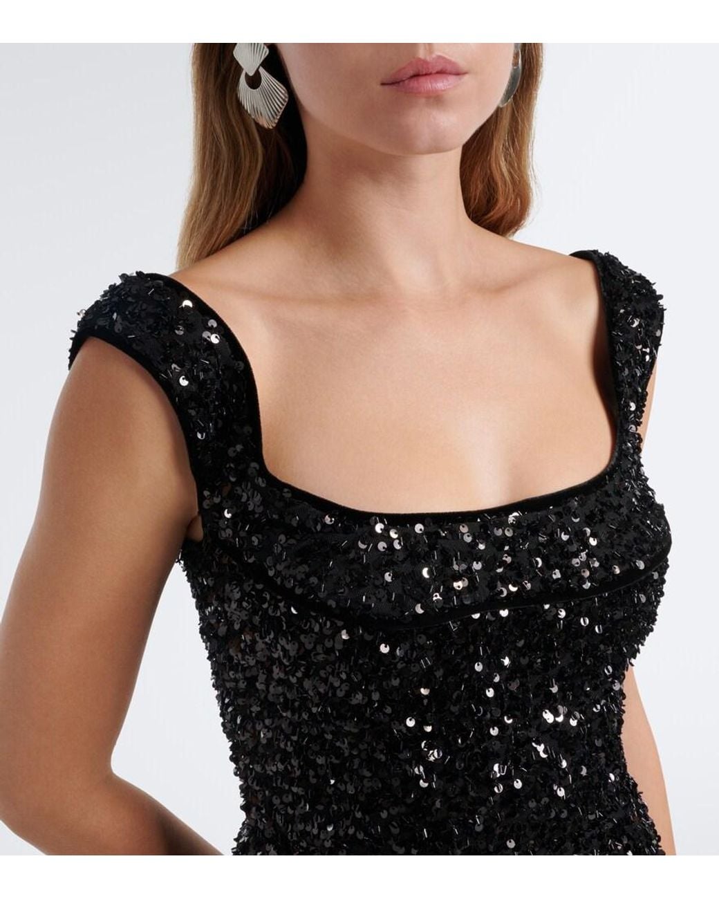 Elie Saab Black Sequined Gown