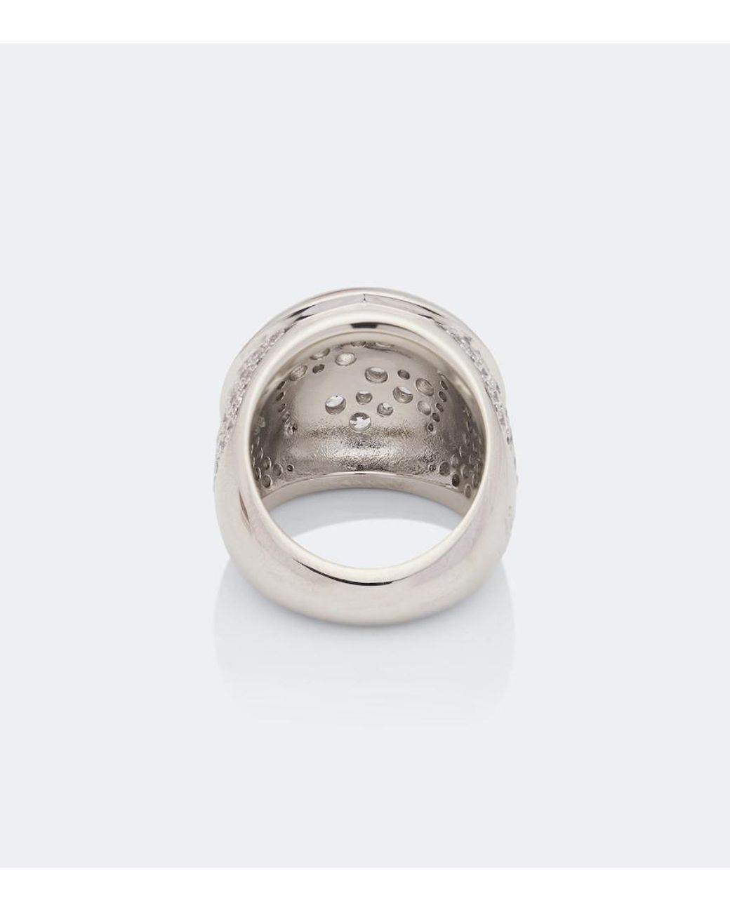 Gucci White Interlocking G Embellished Ring