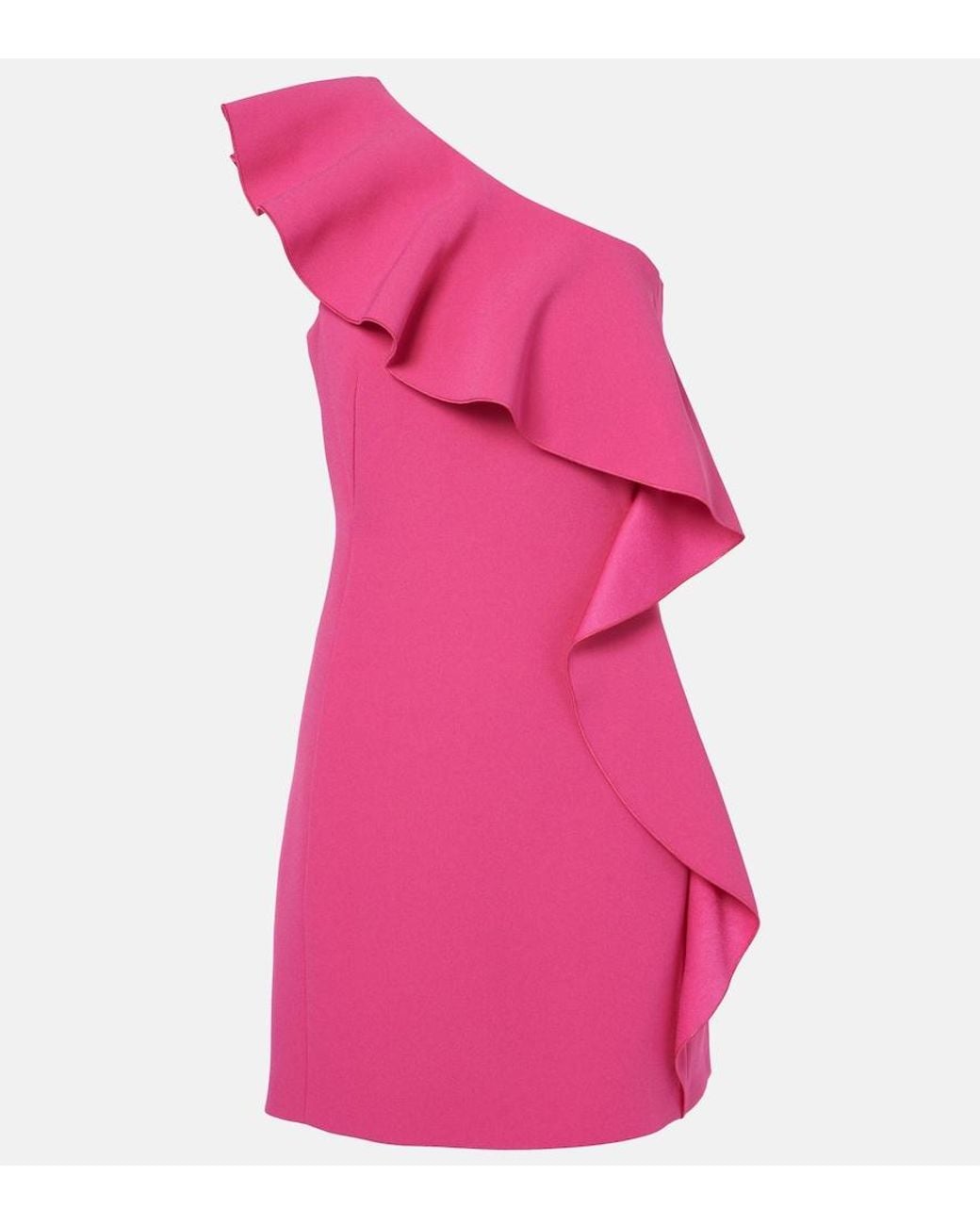 Max Mara Pink Giacomo Ruffled Sable Minidress
