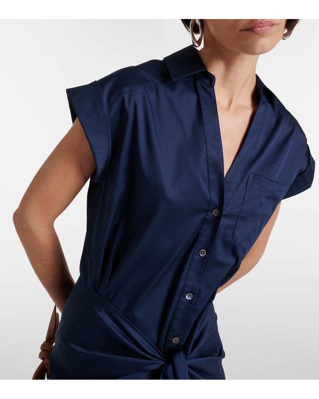 Veronica Beard Blue Aimee Cotton-Blend Shirt Dress