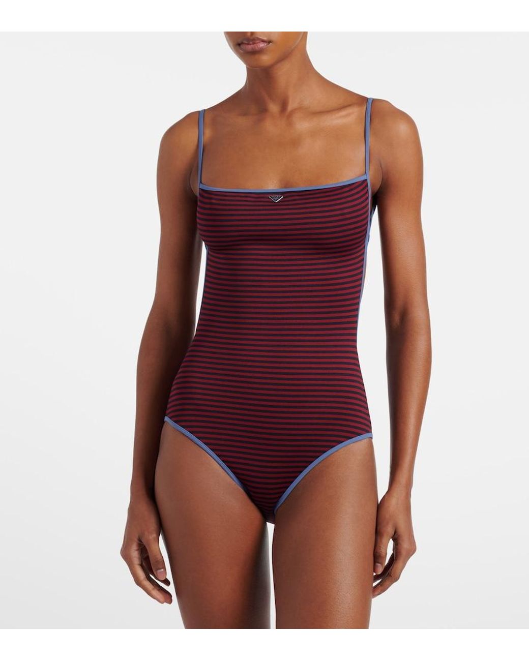 Prada Purple Striped Swimsuit