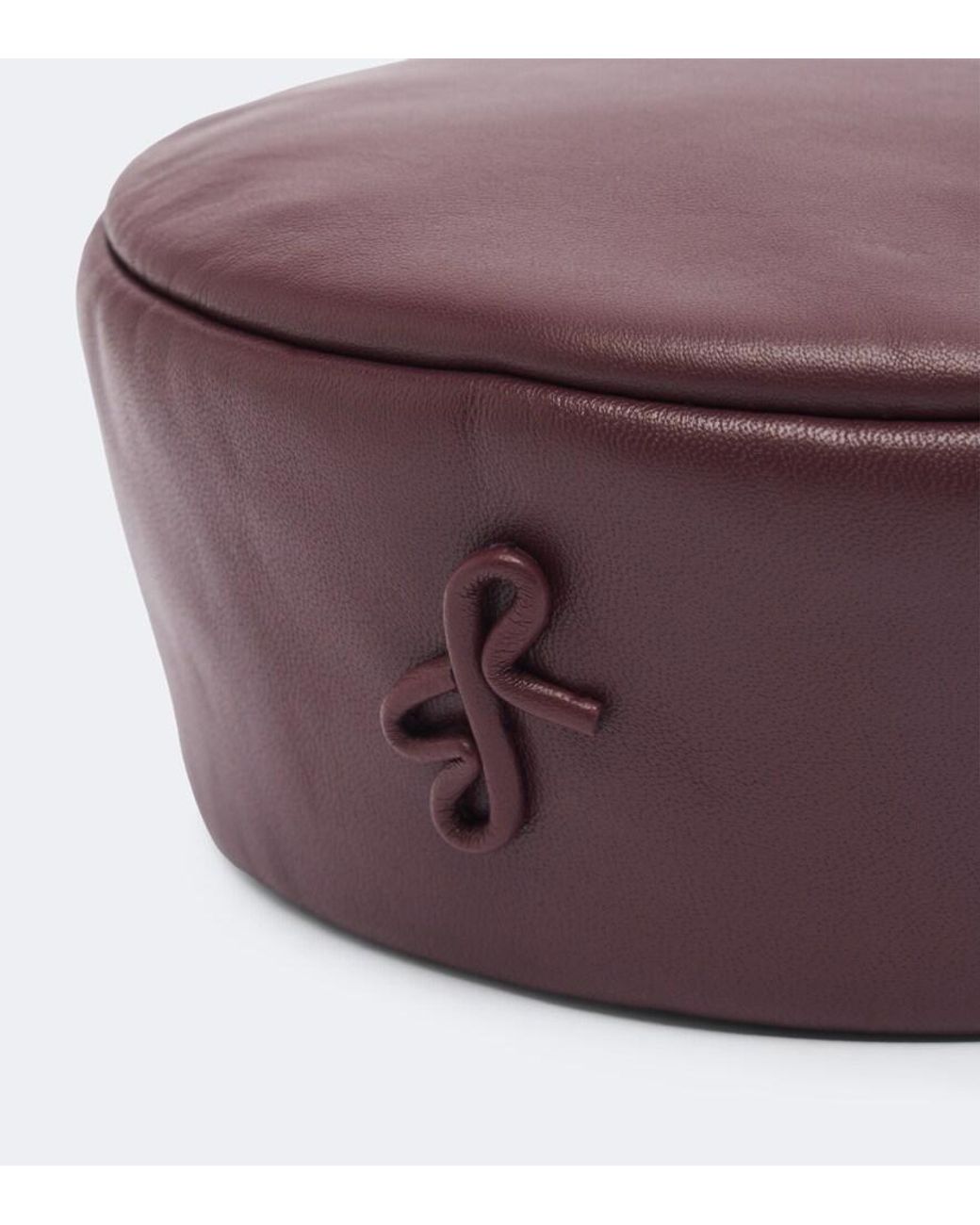 Ruslan Baginskiy Purple Logo Leather Hat