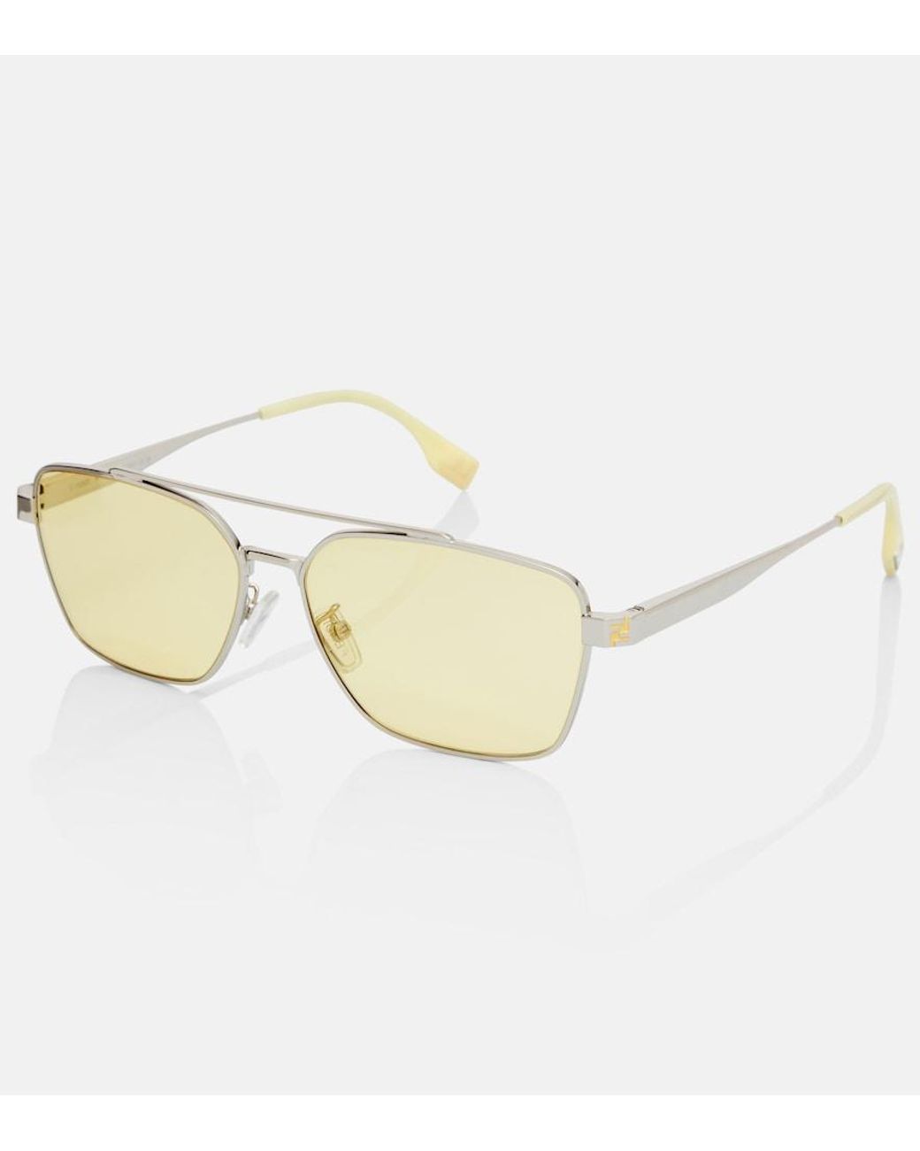 Fendi Natural Eckige Sonnenbrille Sky