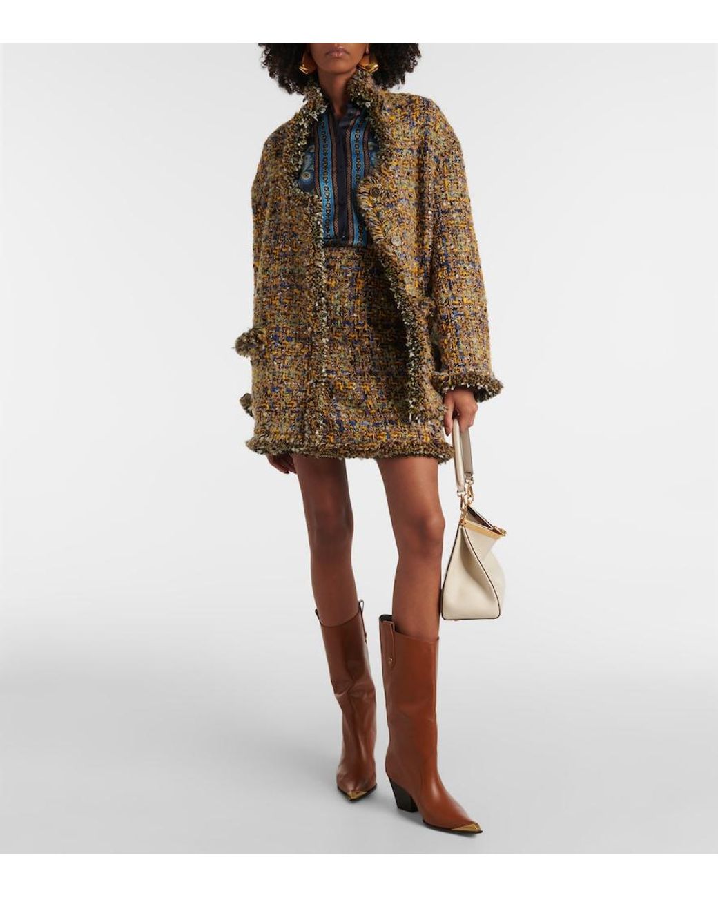 Etro Brown Leather Cowboy Boots
