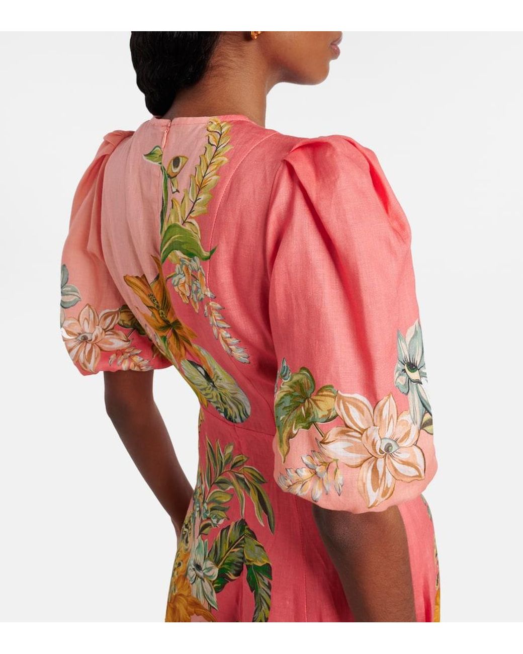 送料関税込み★Alemais★Anika フローラルリネン マキシドレス ALÉMAIS Anika Floral Linen Maxi Dress in Orange | Lyst