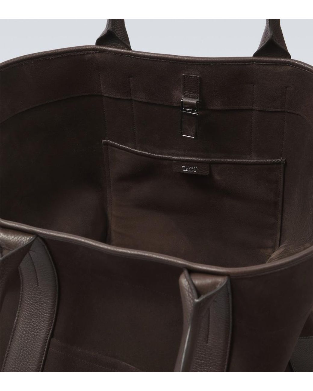 Tom Ford Black Leather-Trimmed Suede Tote Bag for men
