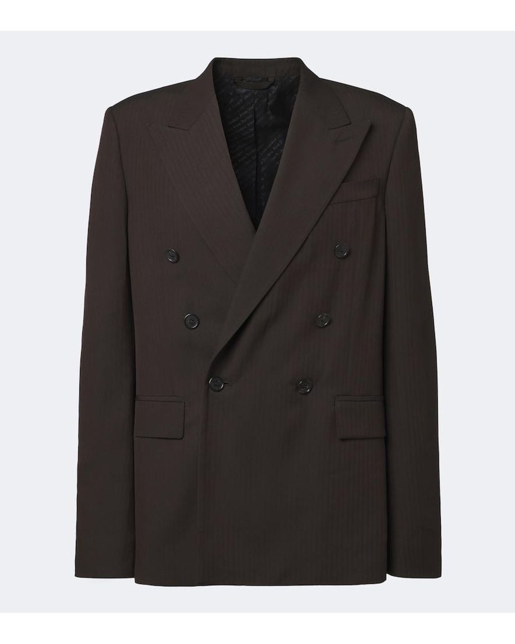 Acne Black Pinstripe Double-Breasted Blazer for men