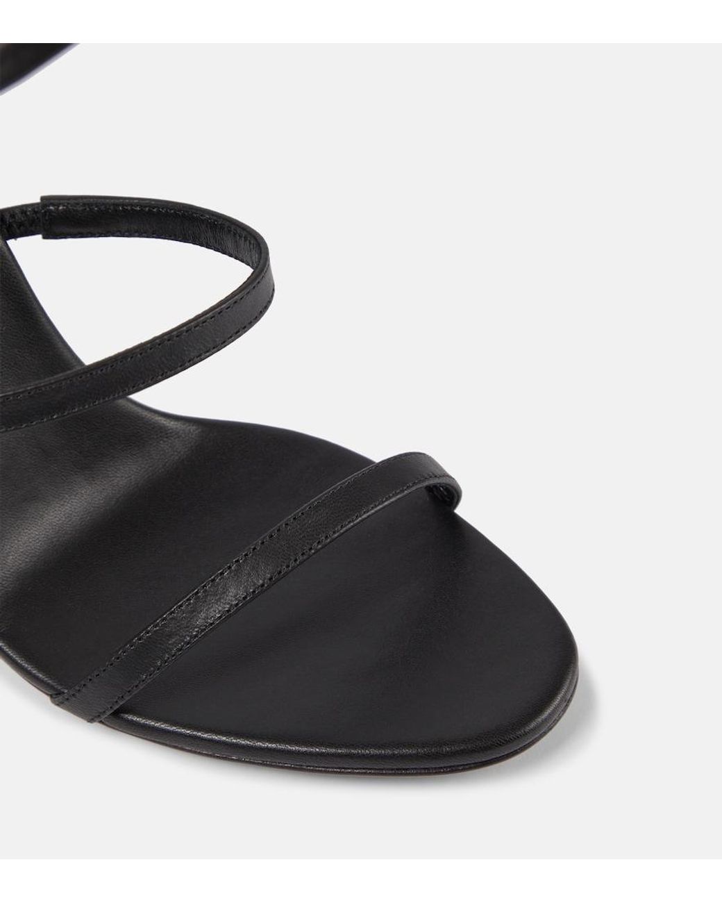 Magda Butrym Black Floral-Applique Satin Sandals