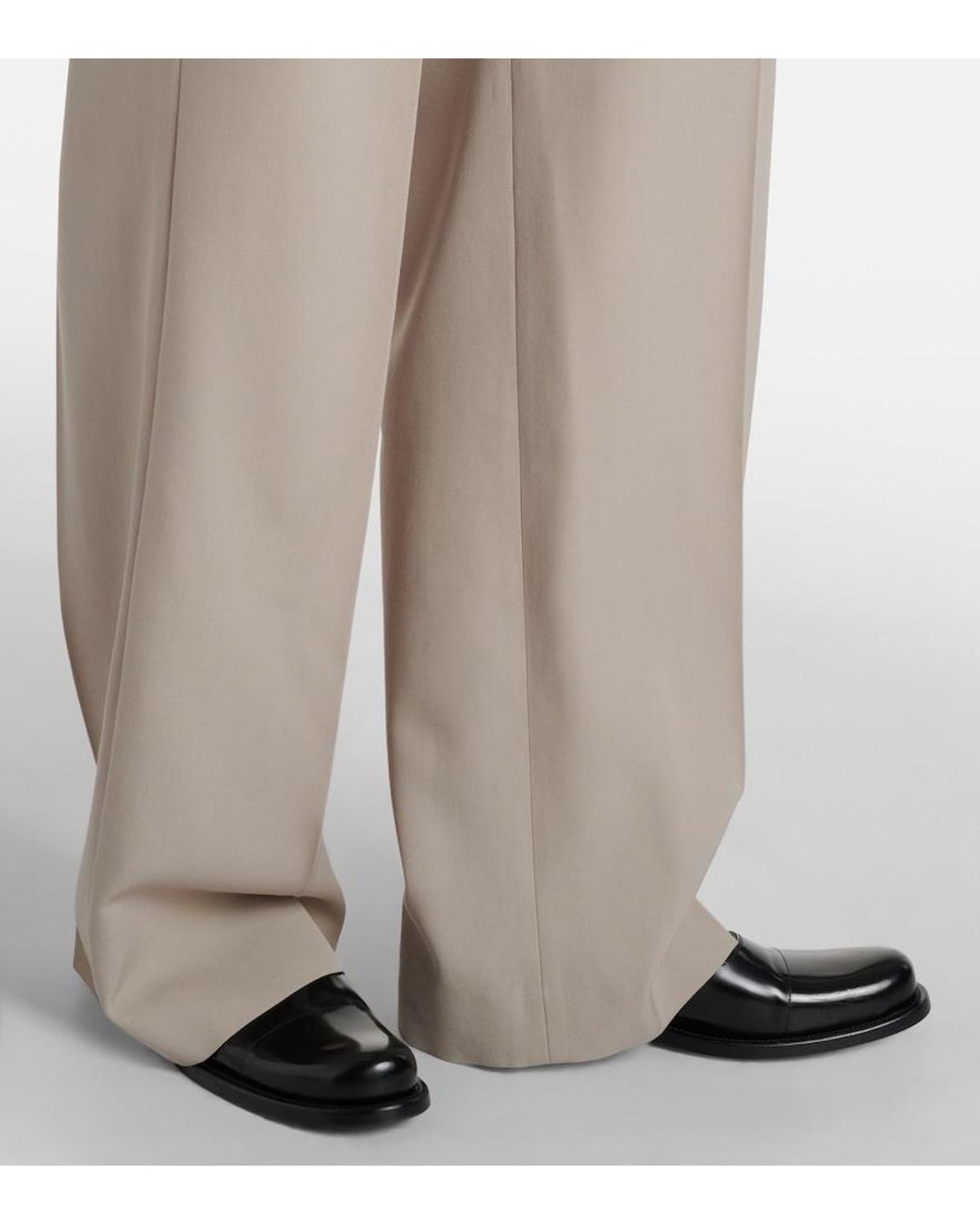 The Row Natural Virgil Wool Gabardine Straight Pants