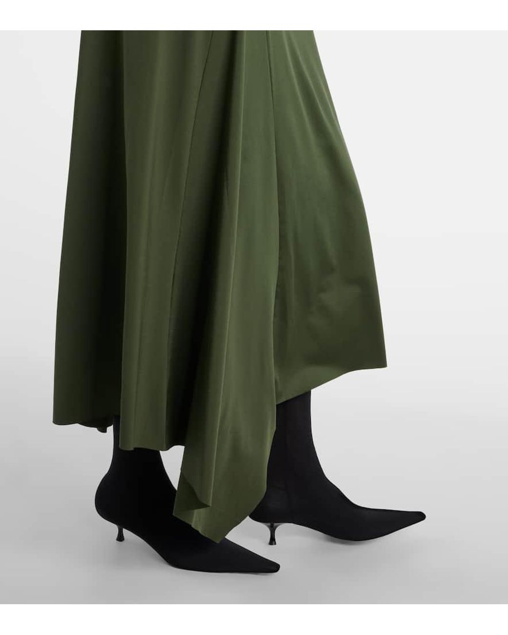 Victoria Beckham Green Asymmetric Midi Dress