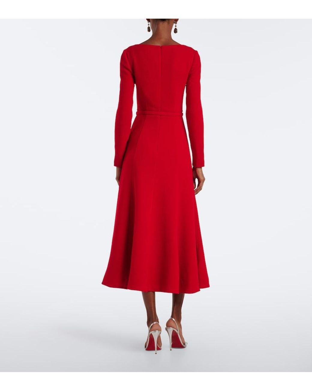 Roland Mouret Red Wool Crepe Cocktail Dress