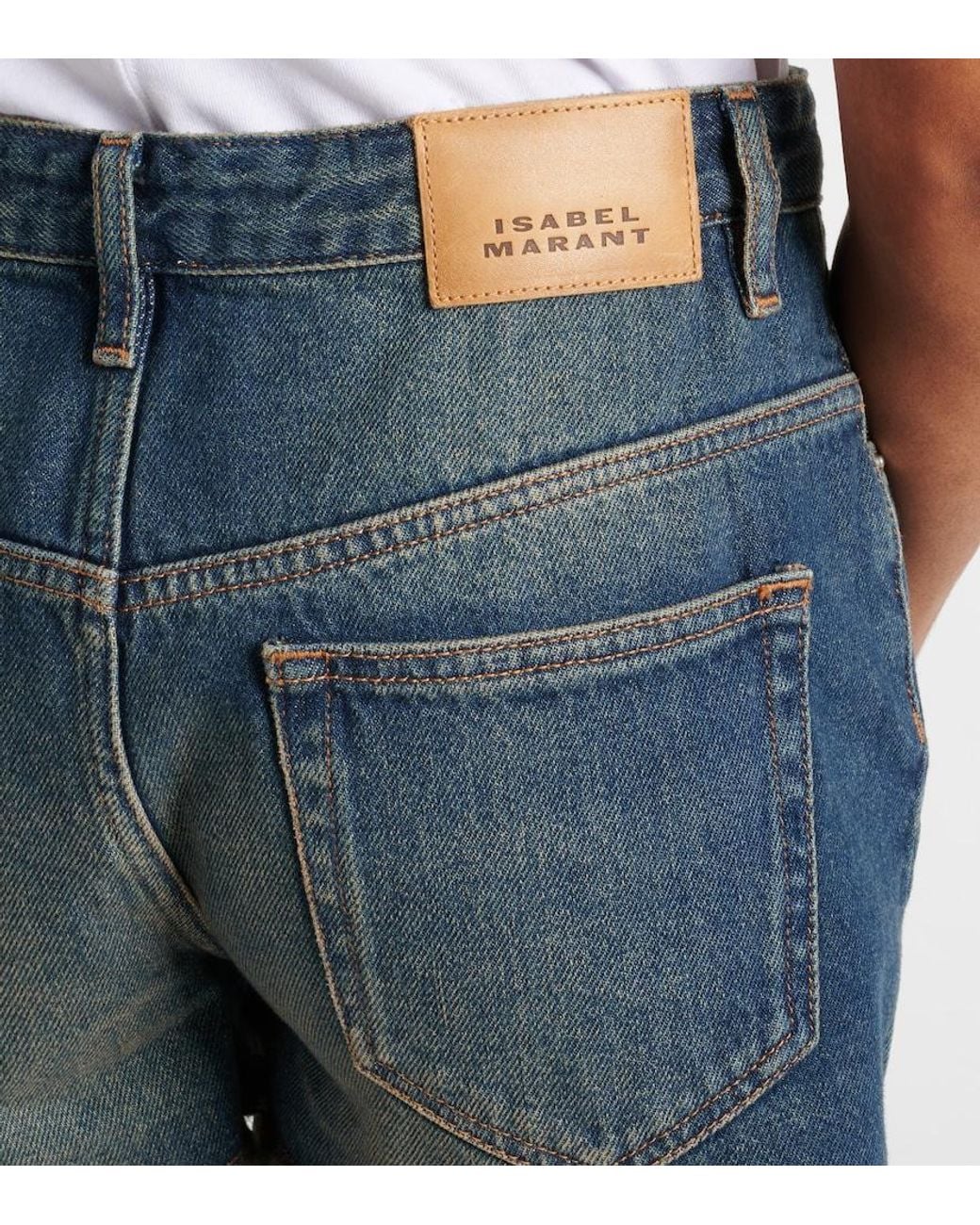 Isabel Marant Blue Denim Cotton-Hemp Lesia Shorts