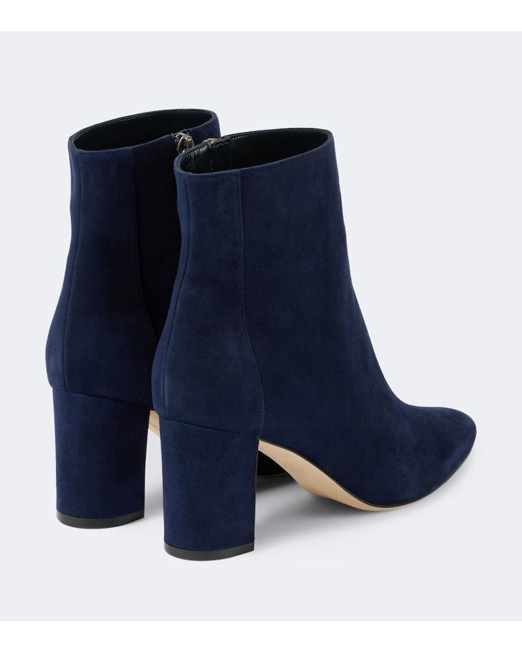 Manolo Blahnik Blue Rosie Suede Ankle Boots