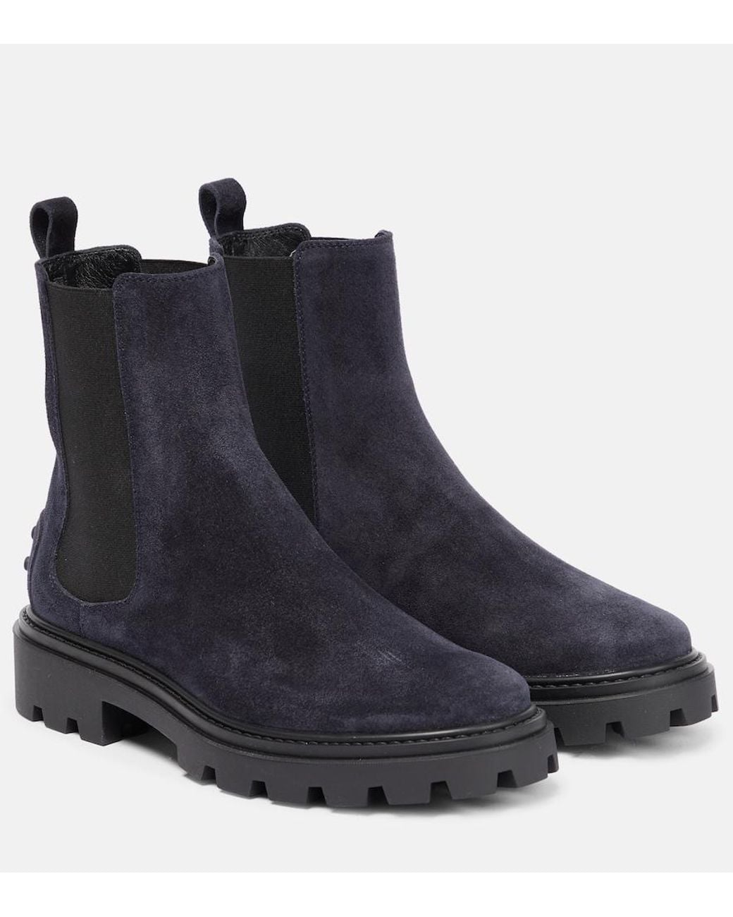 Tod's Blue Suede Chelsea Boots