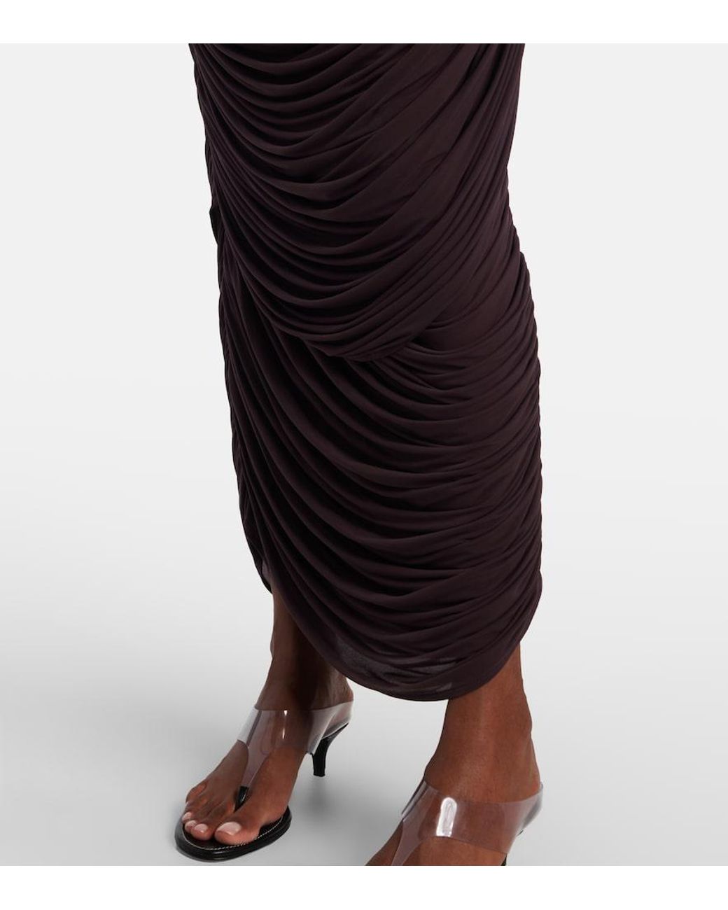 Magda Butrym Purple Draped High-Rise Maxi Skirt