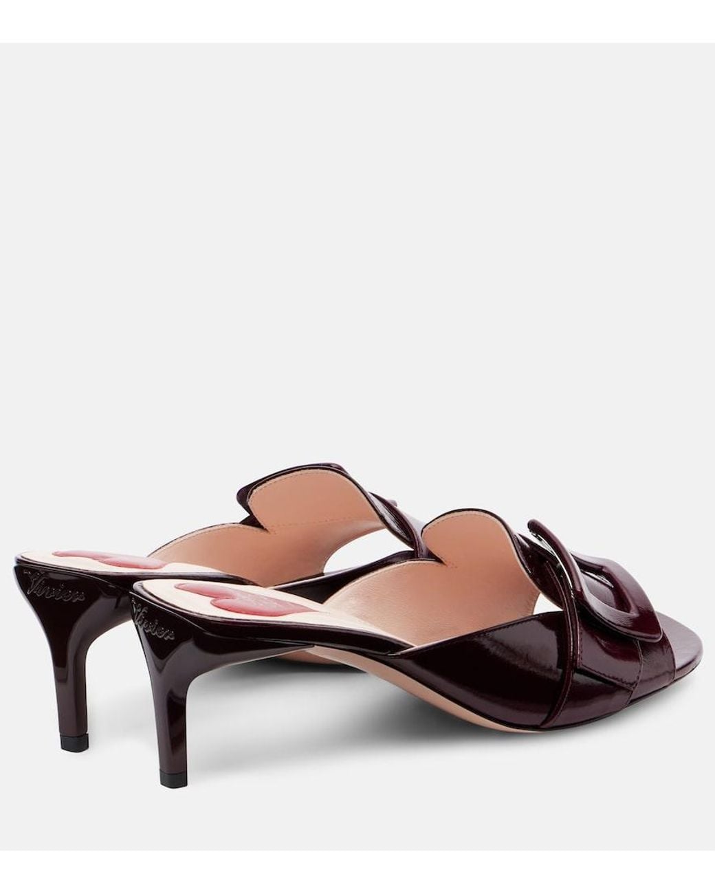 Roger Vivier Brown Viv' Canard 55 Leather Mules