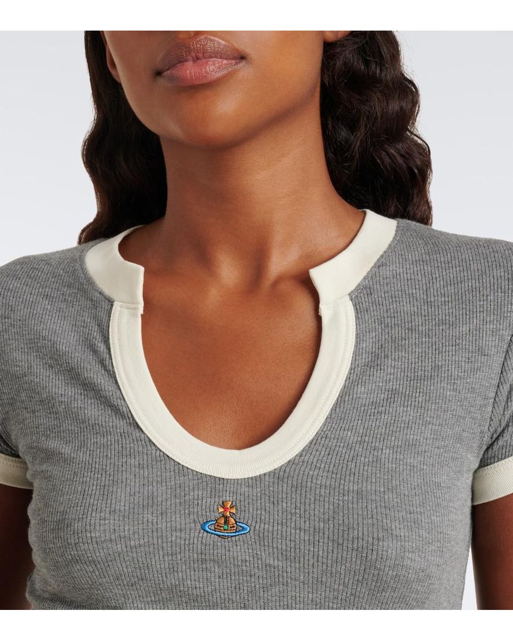 Vivienne Westwood Gray Baby Lima Ribbed-Knit T-Shirt