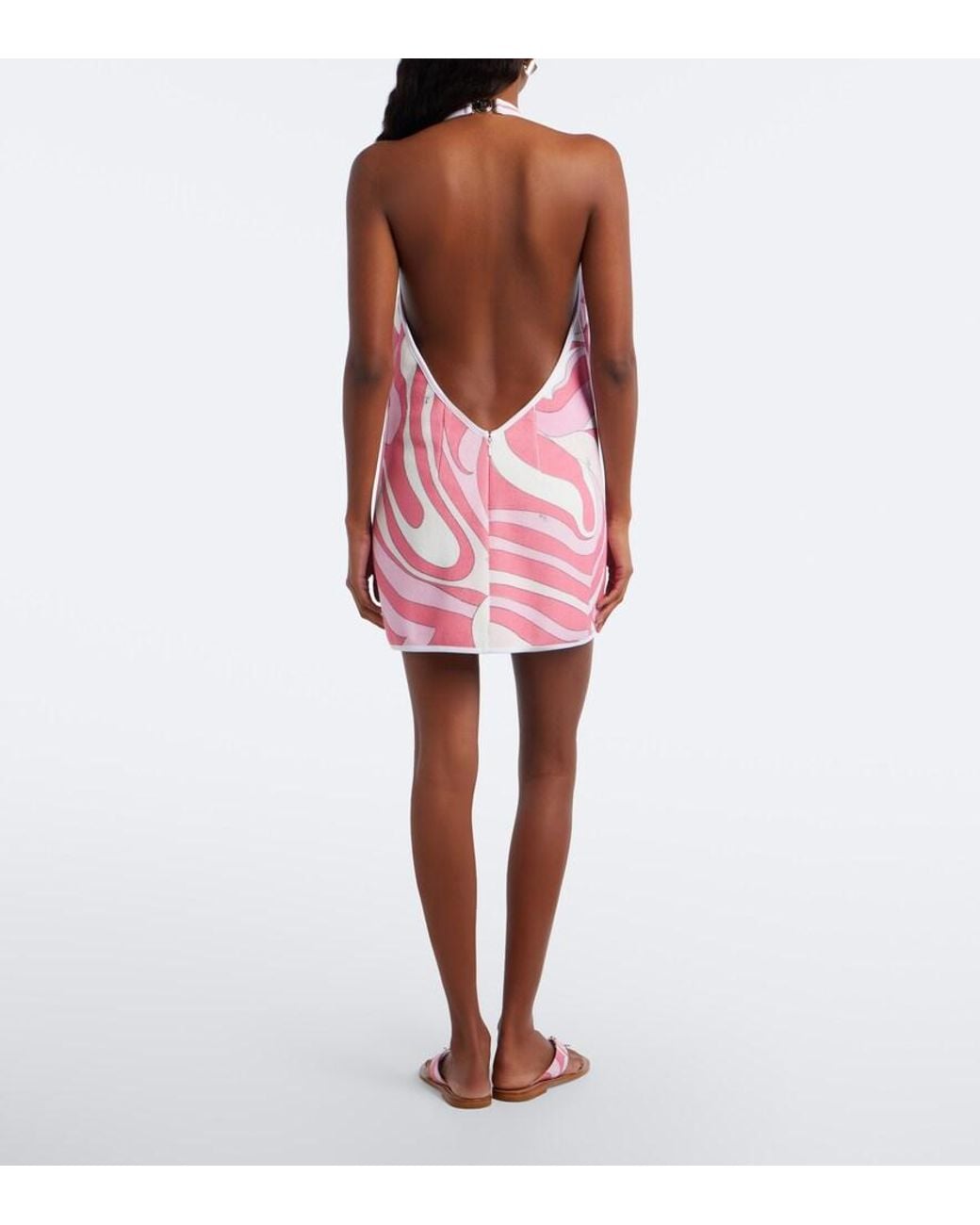 Emilio Pucci Pink Marmo Cotton-Blend Terry Minidress