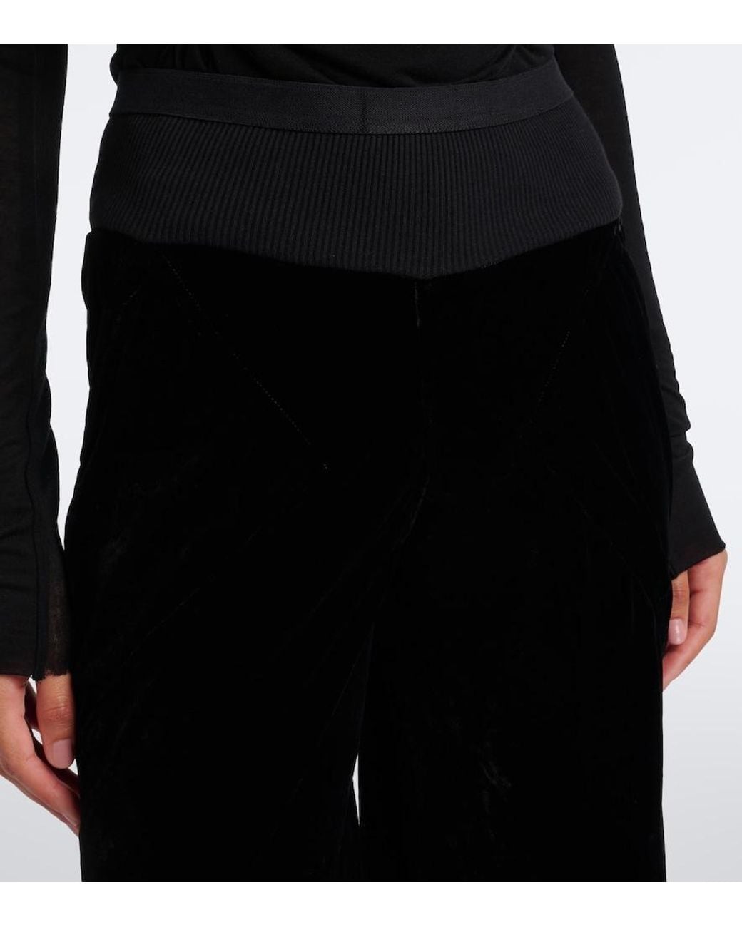 Rick Owens Black Bias Wide-Leg Pants