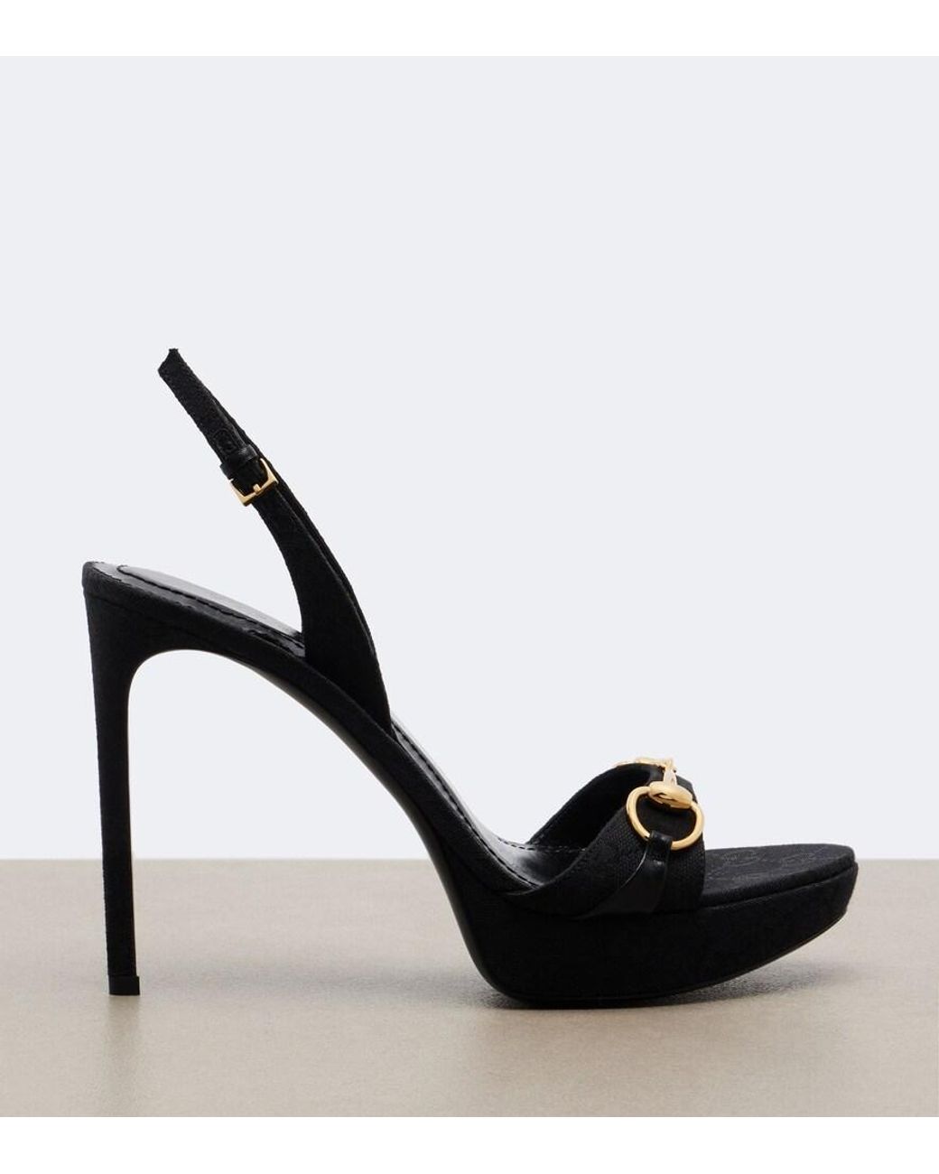 Gucci Black Donna Horsebit Slingback Sandals