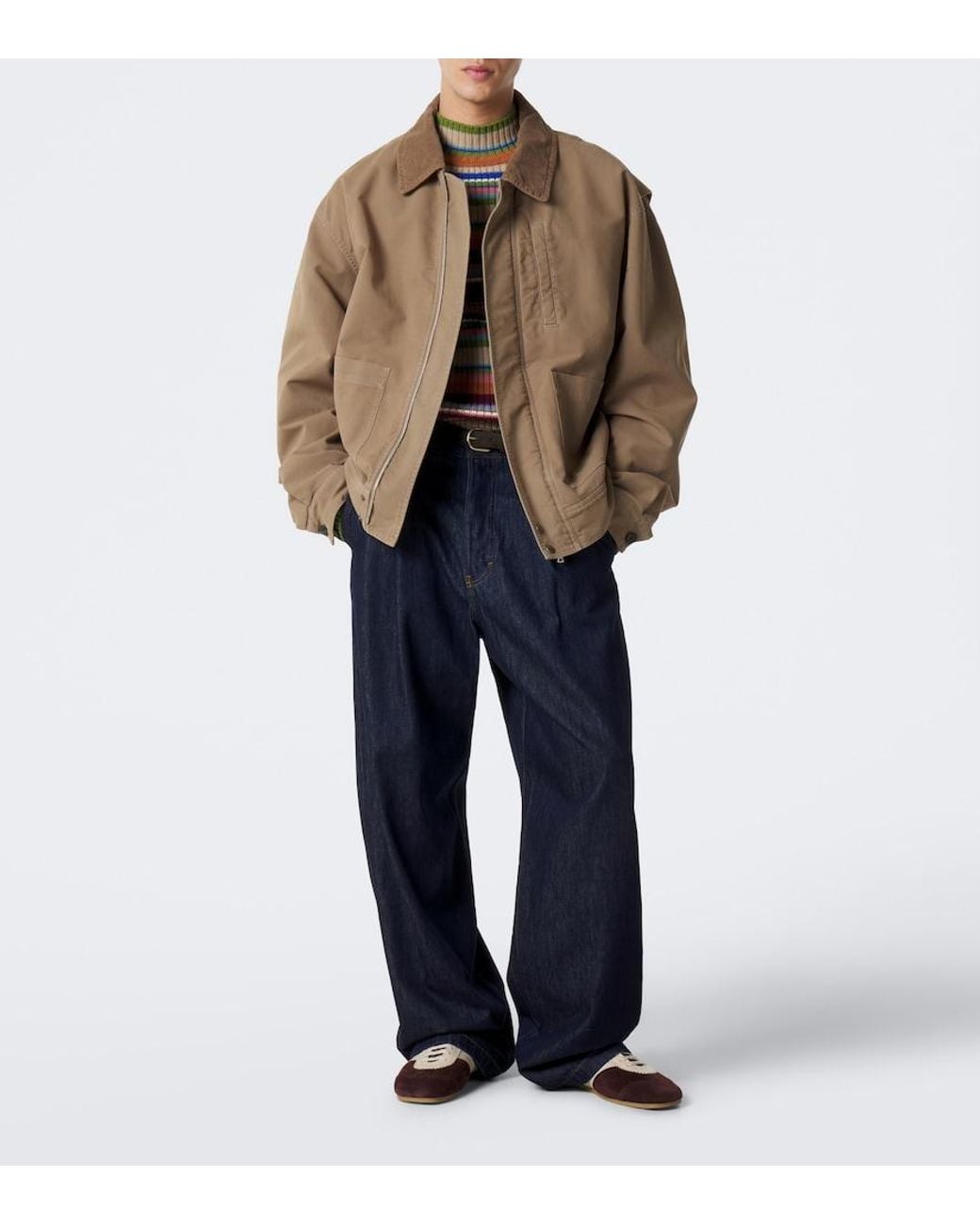 Dries Van Noten Brown Corduroy-Trimmed Cotton Field Jacket for men
