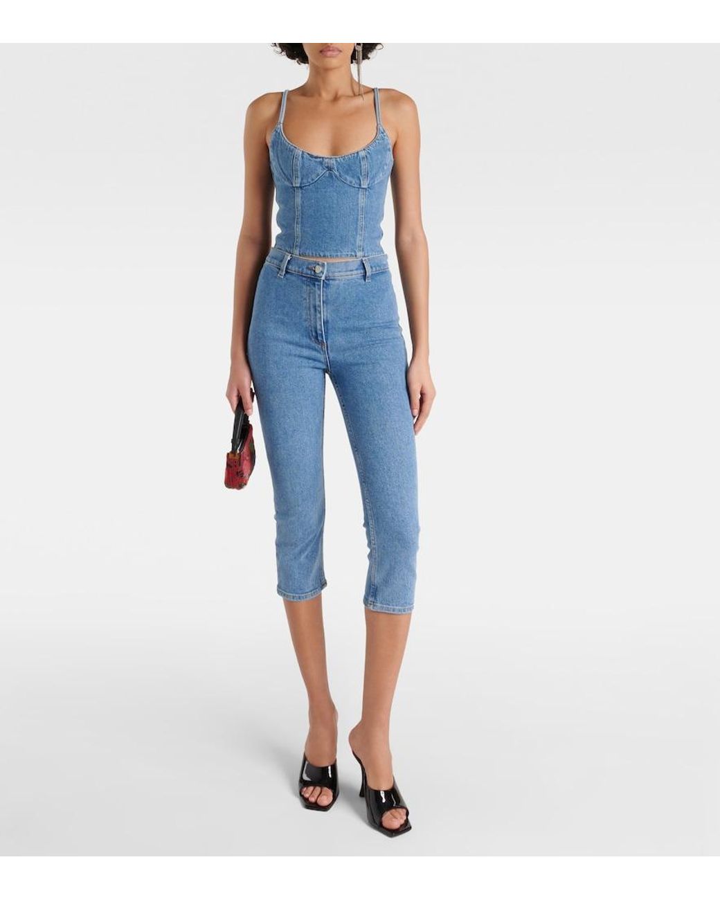 Magda Butrym Blue Denim Bustier