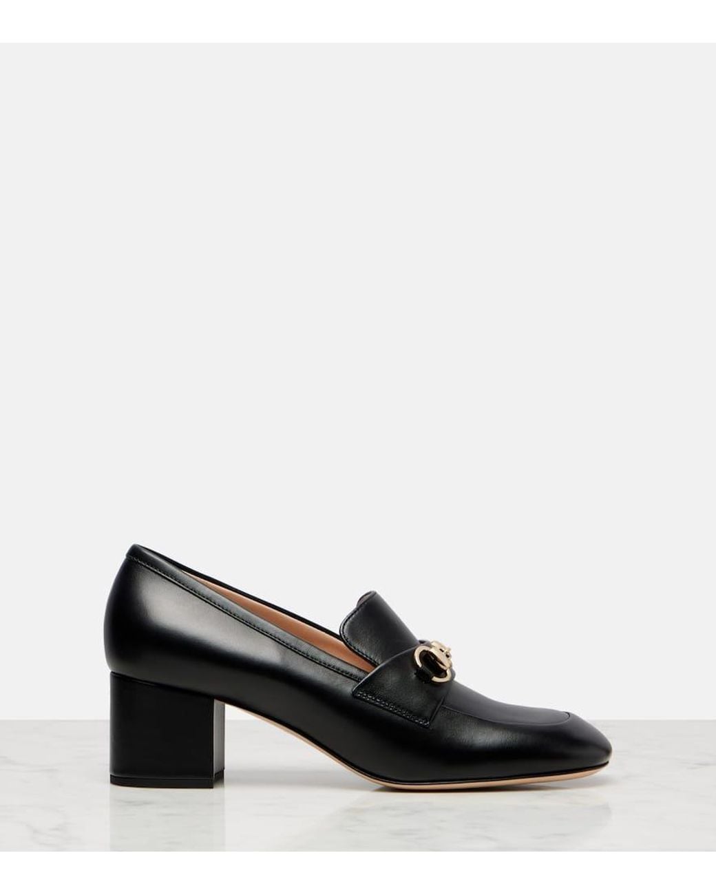 Escarpins En Cuir À Mors De Cheval Lady Gucci en coloris Black