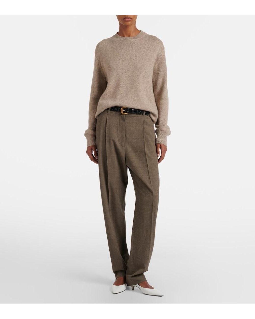 The Row Brown Noval Knitted Cashmere Sweater