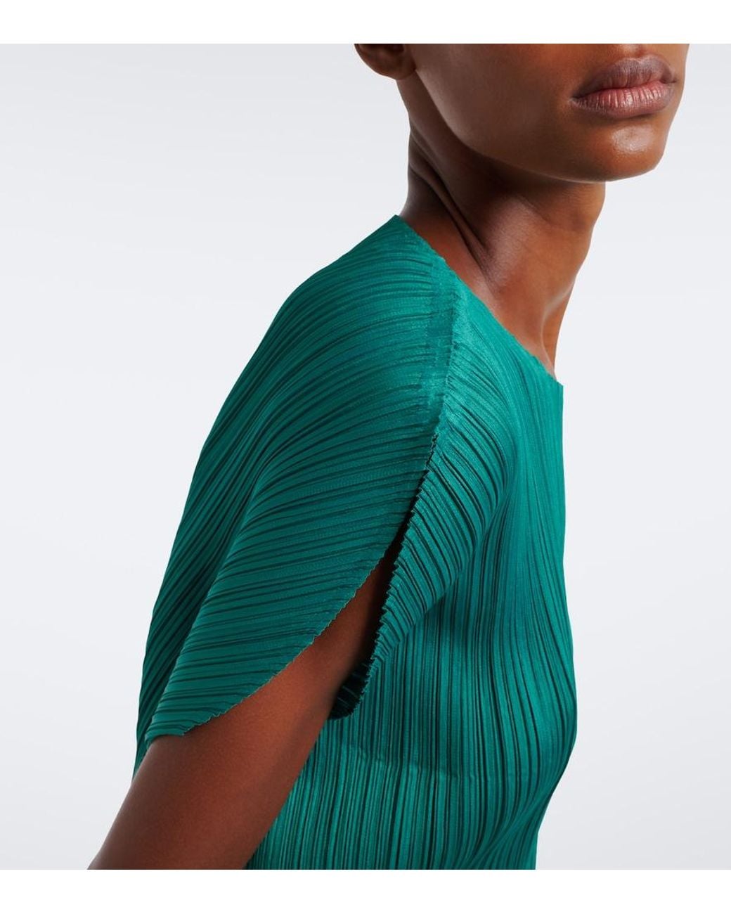 Pleats Please Issey Miyake Green Monthly Colors: July Pleated Top