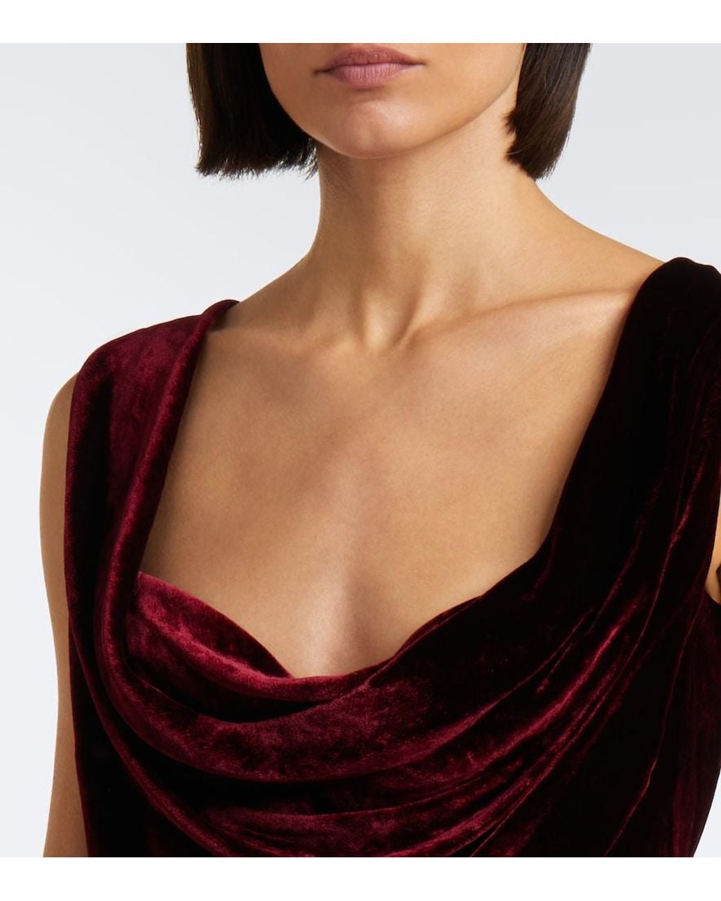 Vivienne Westwood Red Sunday Draped Velvet Bustier Top
