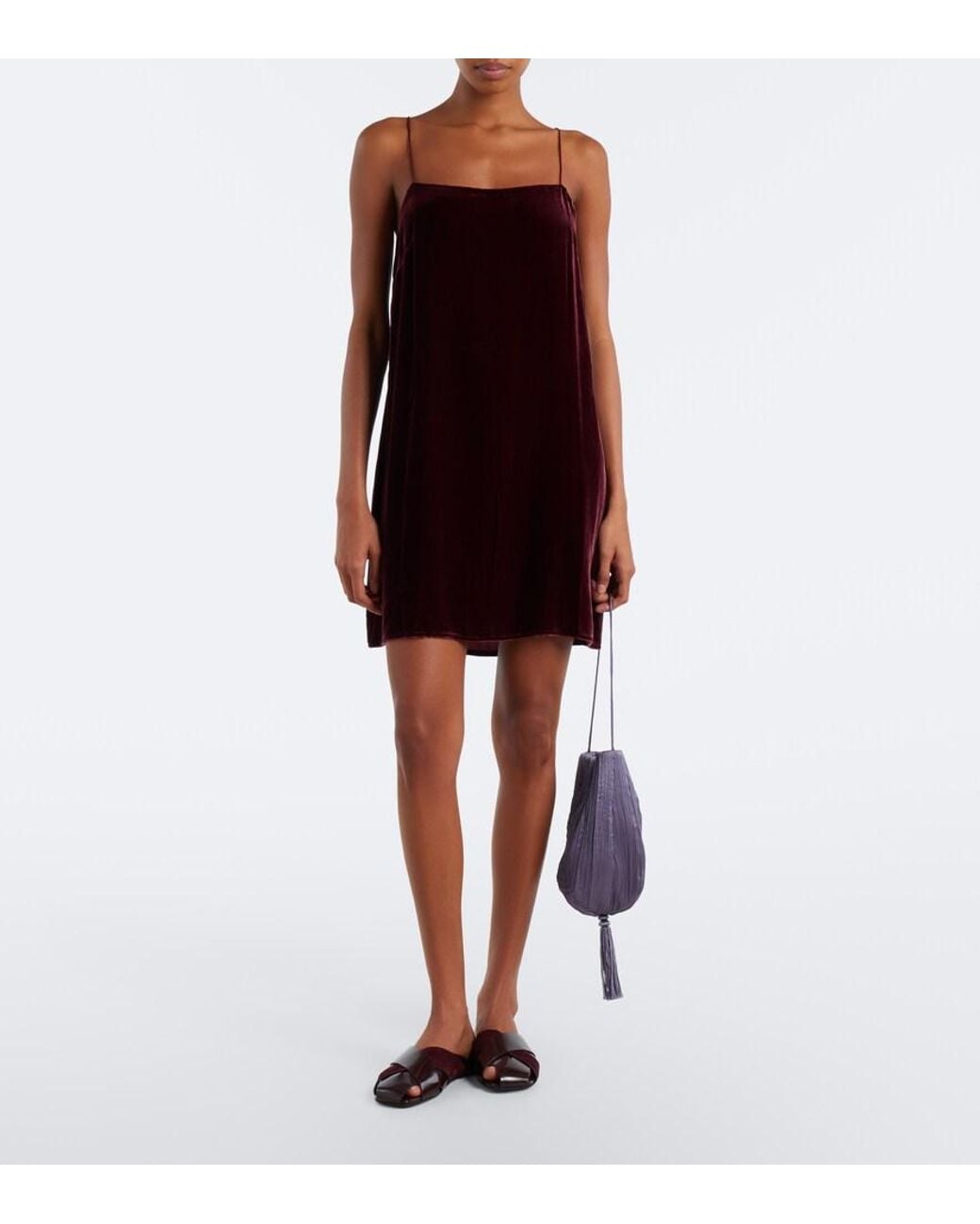 Asceno Purple Forio Velvet Minidress
