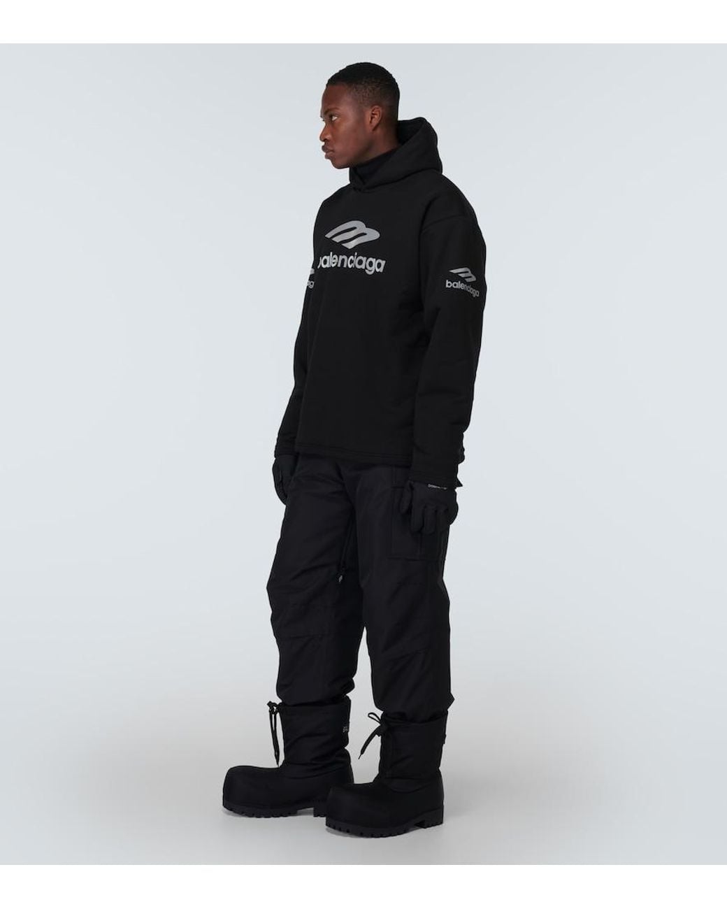 Balenciaga Black Alaska Nylon Ankle Boots for men