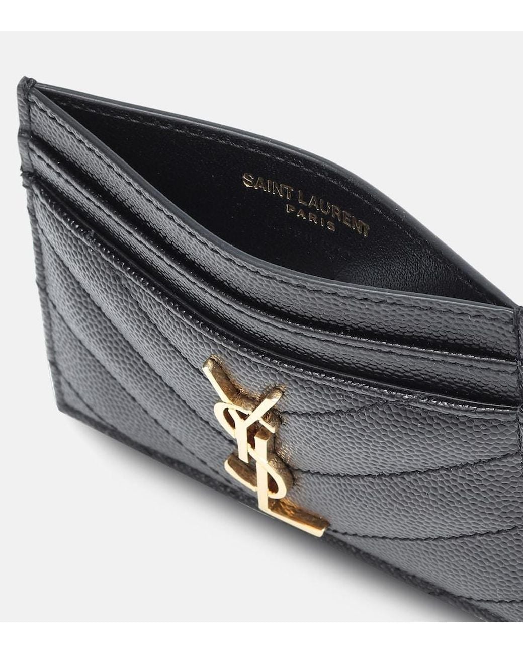 Saint Laurent Black Kartenetui Cassandre Aus Leder