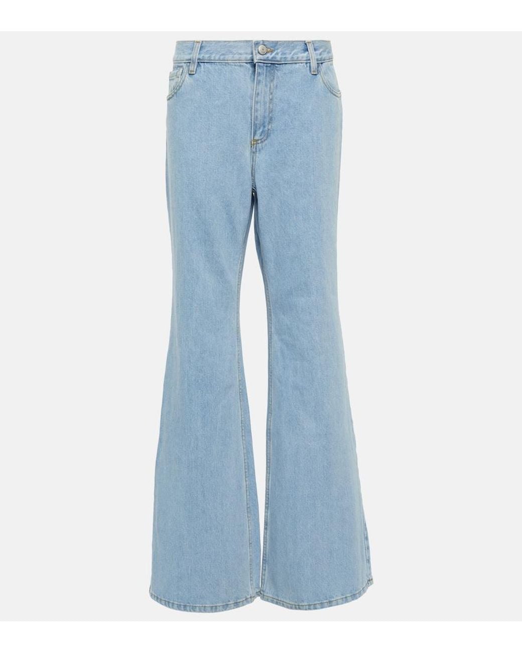 Magda Butrym Blue High-Rise Flared Jeans
