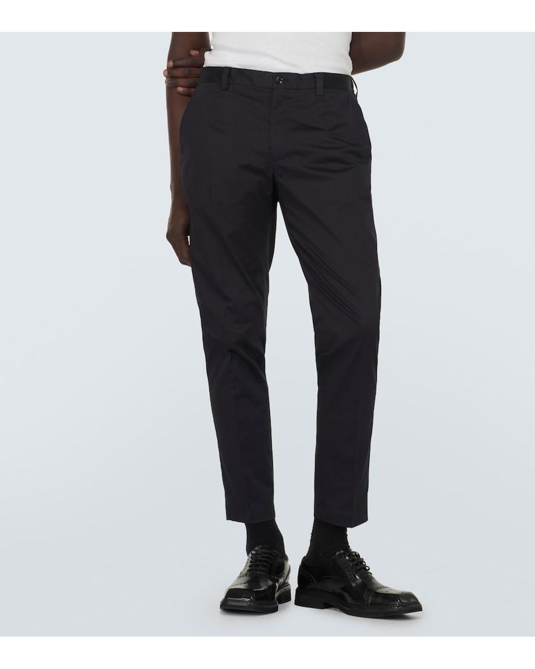Dolce & Gabbana Blue Cotton-Blend Suit Pants for men
