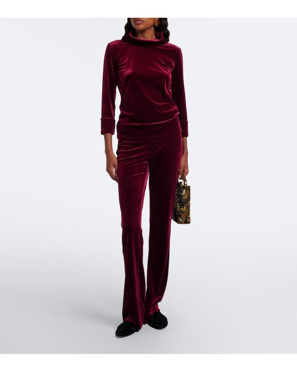 Dorothee Schumacher Purple Velvet High-Neck Top