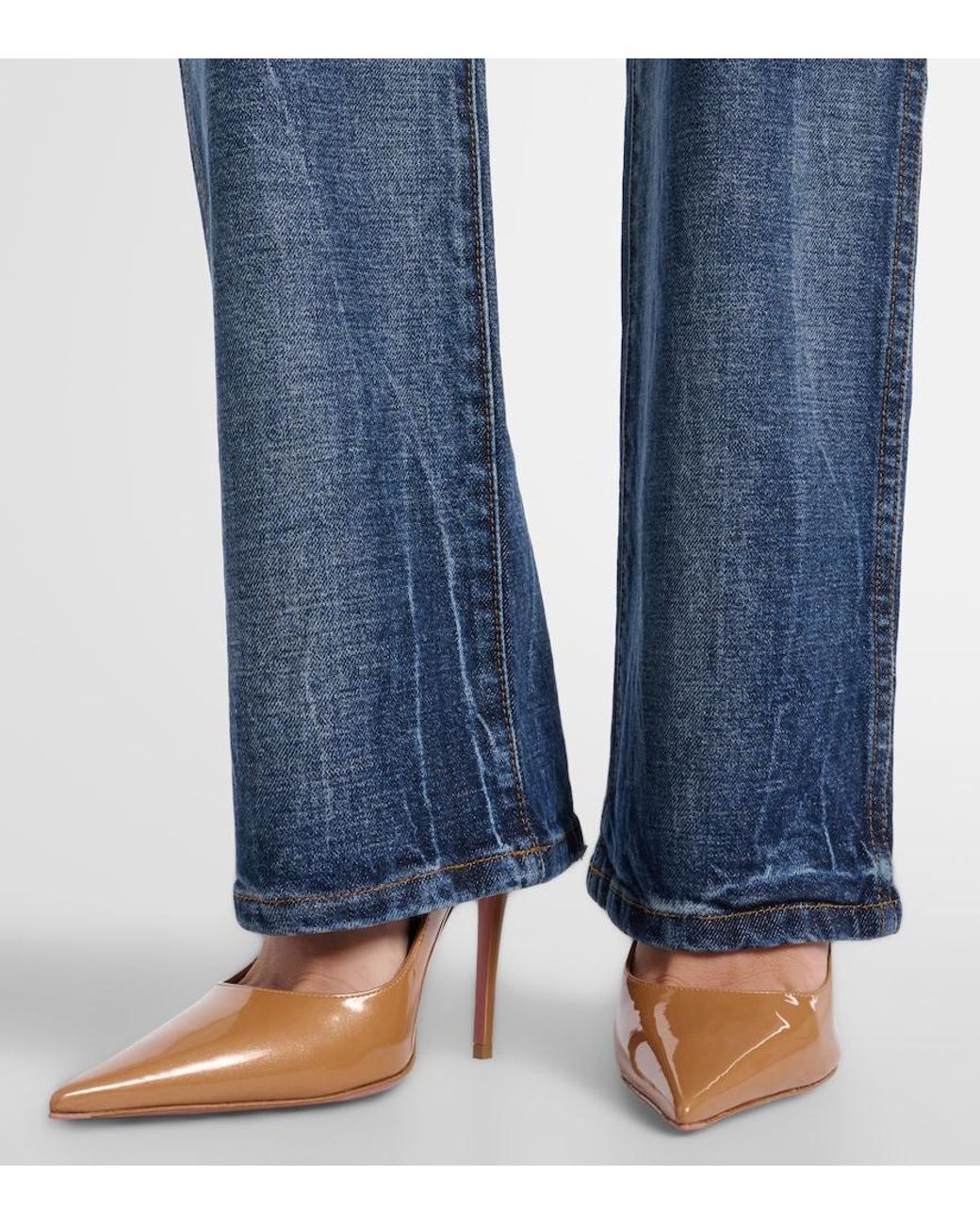 AMINA MUADDI Brown Barbara Patent Leather Pumps