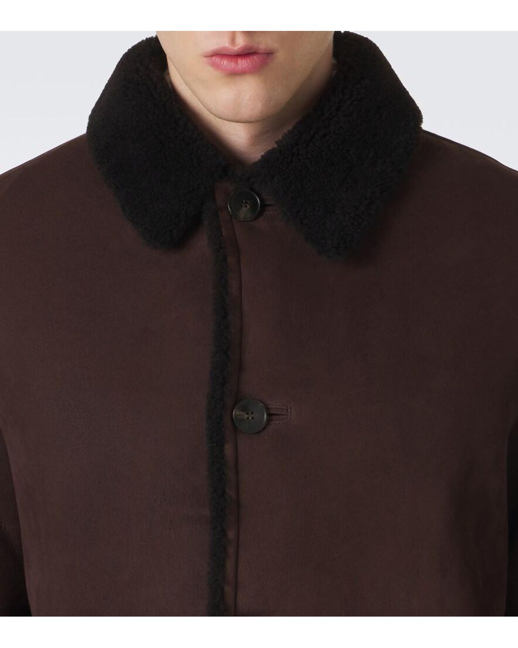 Yves Salomon Brown Shearling-Lined Suede Jacket for men