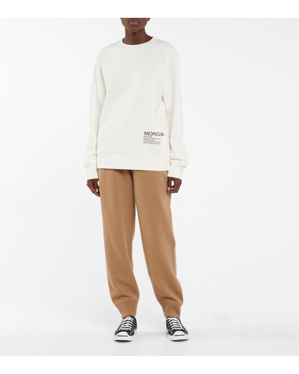 Moncler White Cotton-Blend Sweatshirt