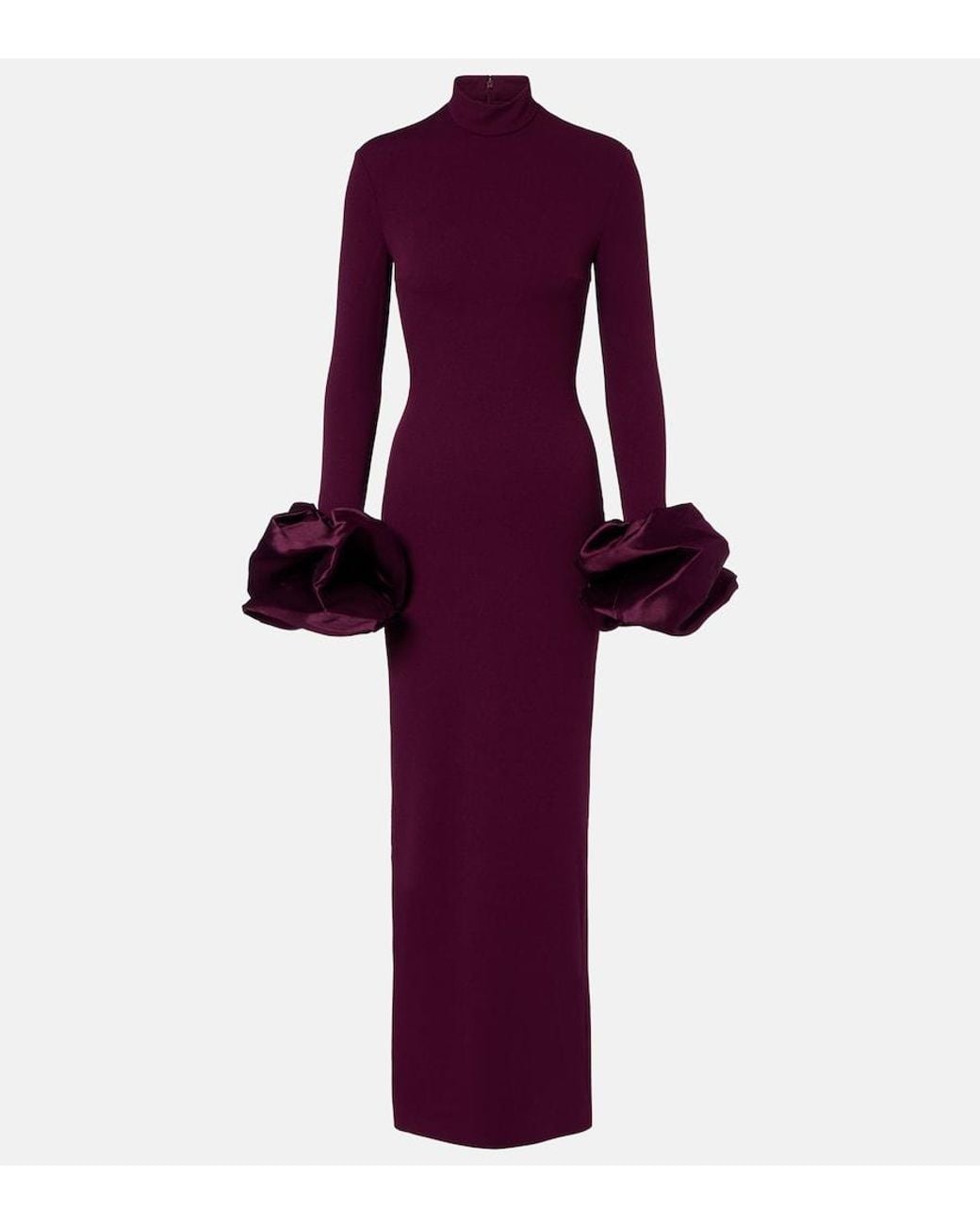 Solace London Purple Viviana Ruffled Gown