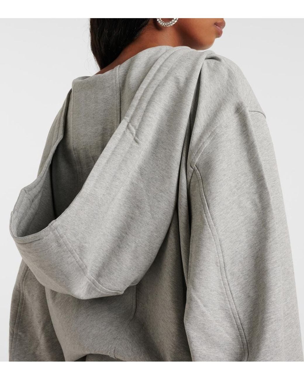 The Attico Gray Cotton-Blend Jersey Sweatshirt Dress