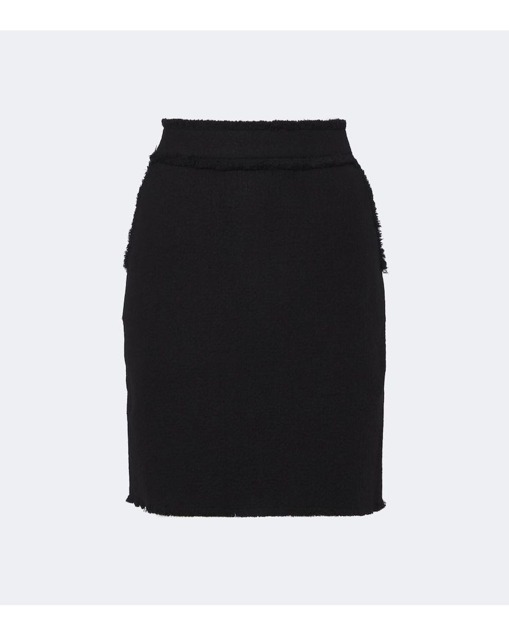 Max Mara Black Virgin Wool Jersey Miniskirt