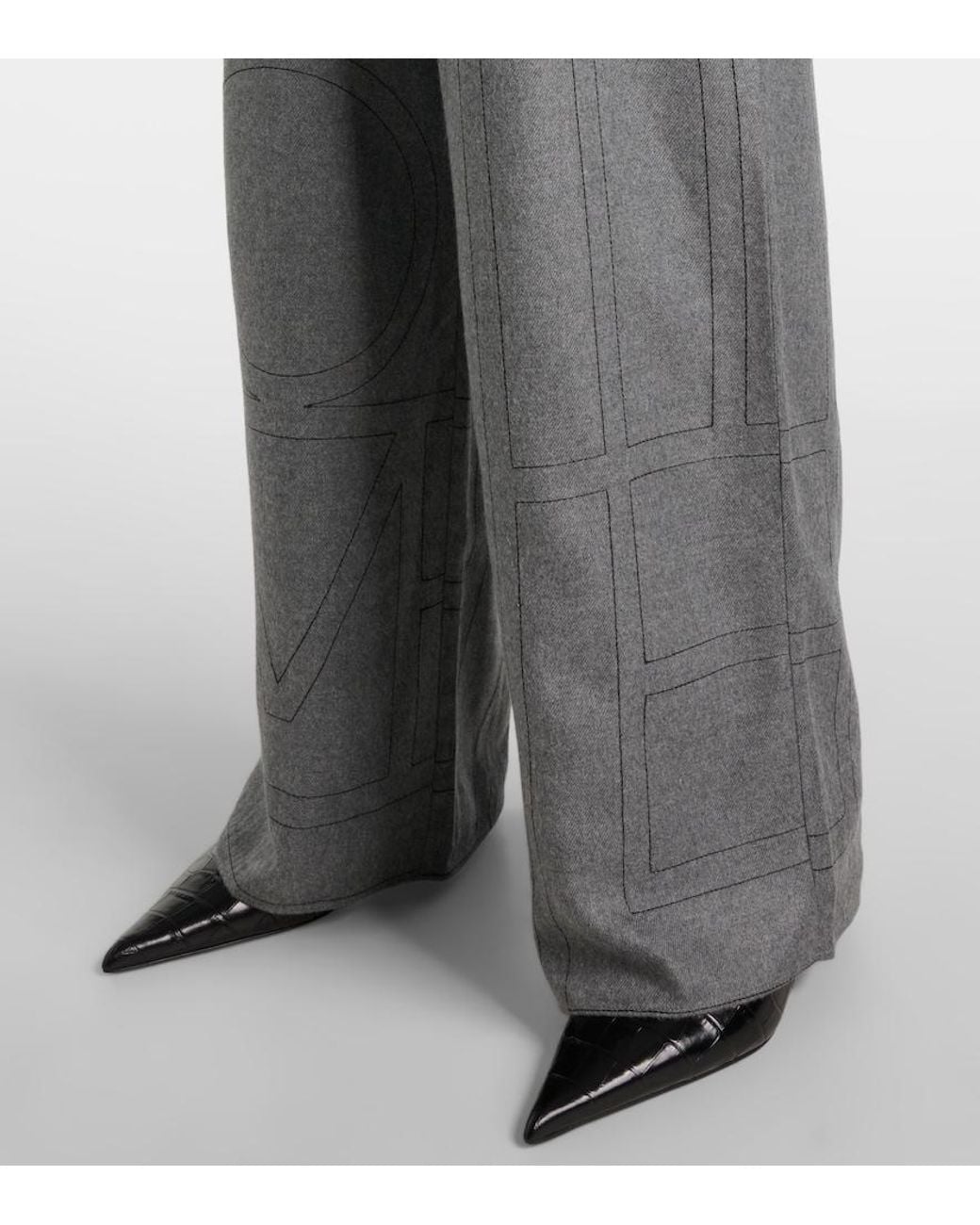 Totême Gray Monogram Trousers