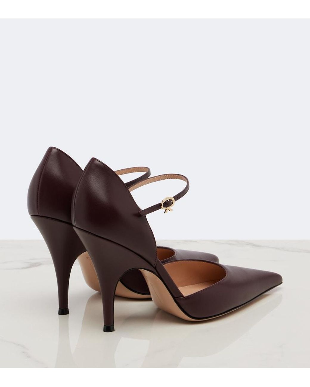 Gianvito Rossi Brown Sofia D'Orsay Leather Pumps